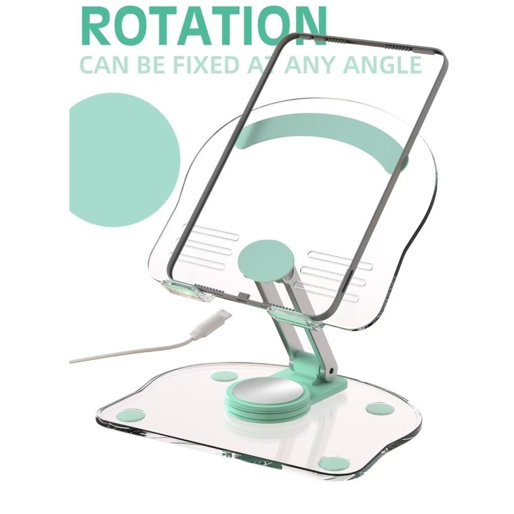Transparent Acrylic Tablet Desktop Stand 360° Rotation Adjustable Phone Bracket Anti-slip Foldable Tablet Holder