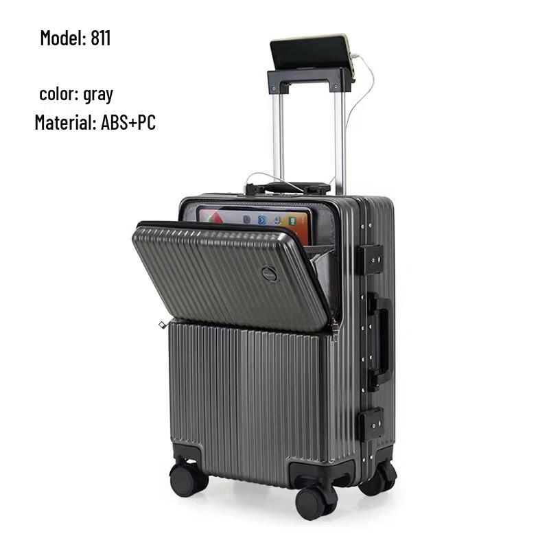 Li Shen Aluminum Frame Front Opening Carry-on Suitcase 20 inch