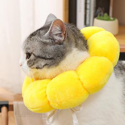 Cat Sunflower Elizabeth Cotton Neck Sterilization Feeding Anti Lick Bite Beauty Head Cover Dog Pet Collar