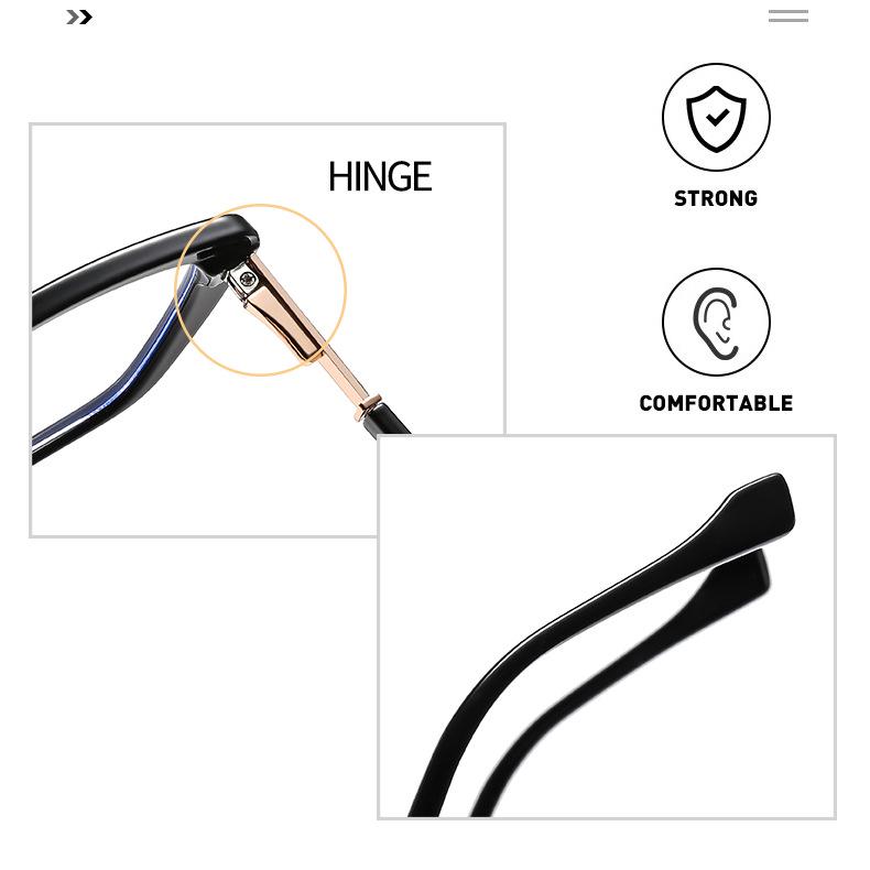 European & American Anti-Blue Light TR90 Retro Square Frame Glasses - Trendy Internet Celebrity Style.