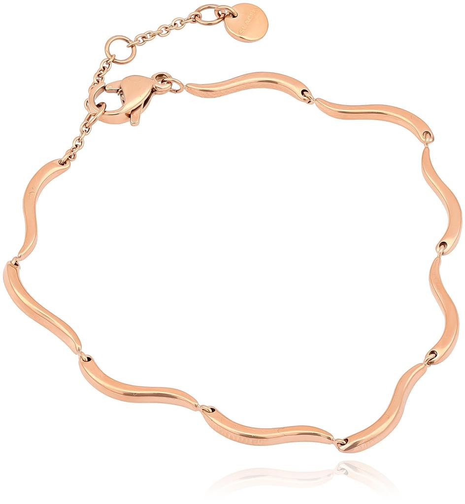 Skagen ESSENTIAL WAVES Rose Stainless Steel Chain SKJ1787791 Women's Gold-Tone Bracelet,