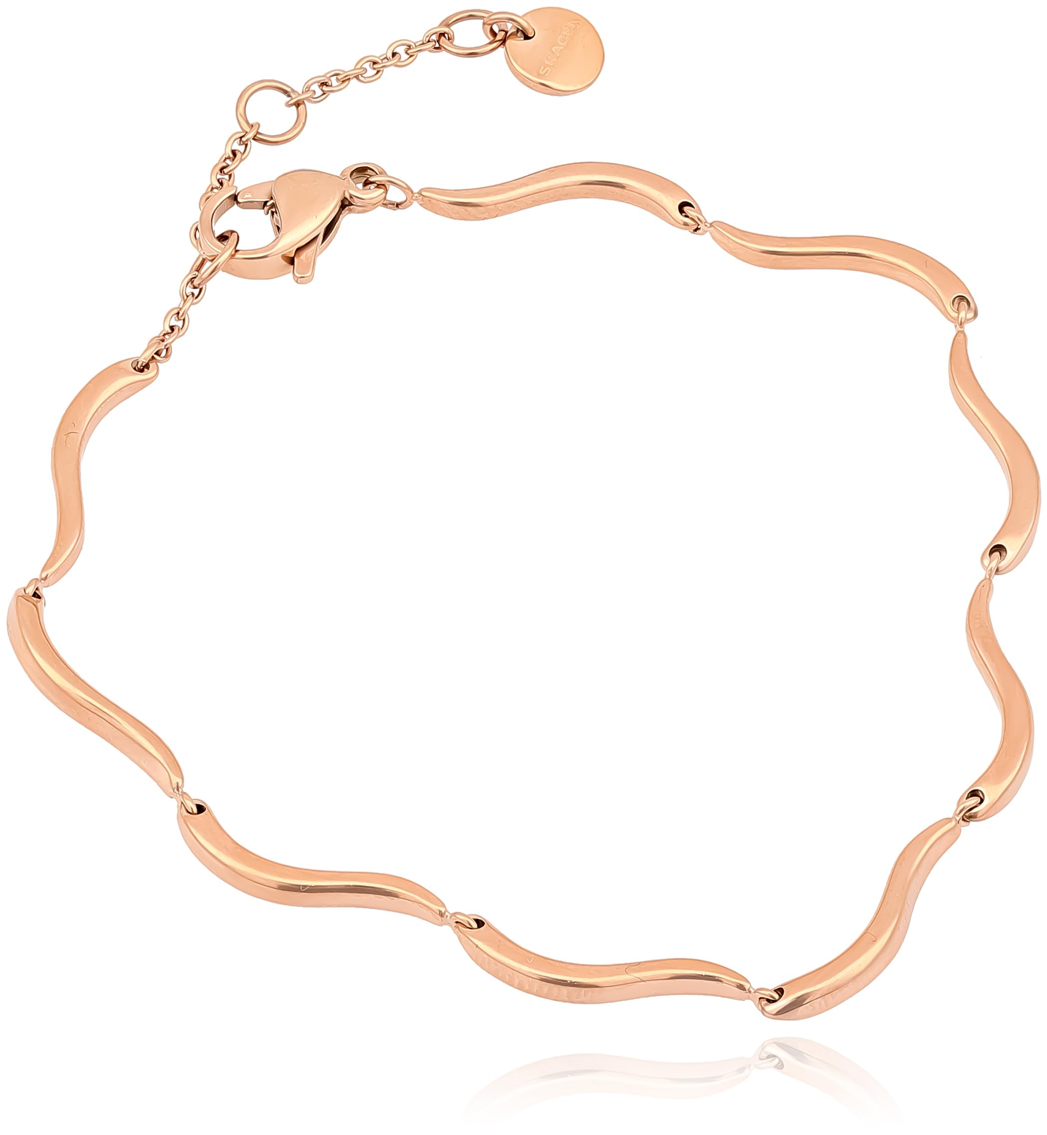 

Skagen Women s ESSENTIAL WAVES Rose Gold-Tone Stainless Steel Chain Bracelet, SKJ1787791