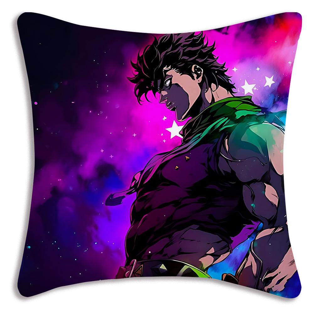 Pillow Covers Cartoon Jojo’S Bizarre Adventure Sofa Decorative Home Double-Sided Printing Short Plush Cute Cushion Cover