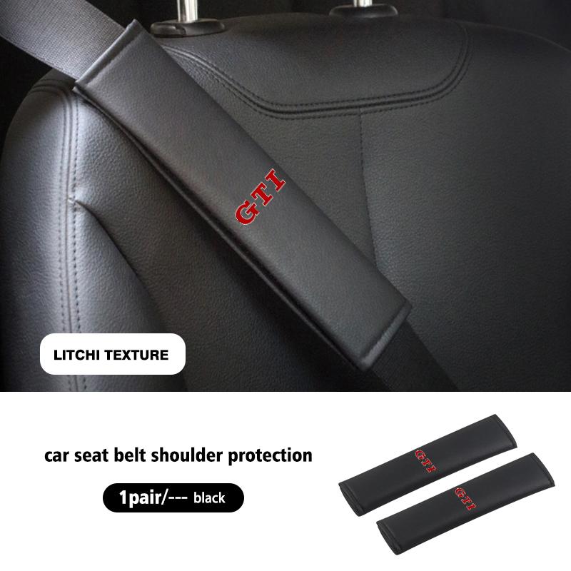 For Volkswagen VW Car Seat Belt Leather Safety Belt Shoulder Cover Protect Pad Beetle CC B5 B6 B7 EOS GTI MK2 MK4 MK5 MK6 Fx5