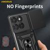 AMORUS For Motorola Edge 60 Pro 5G Case Kickstand PC+TPU Phone Cover with Camera Lens Slider