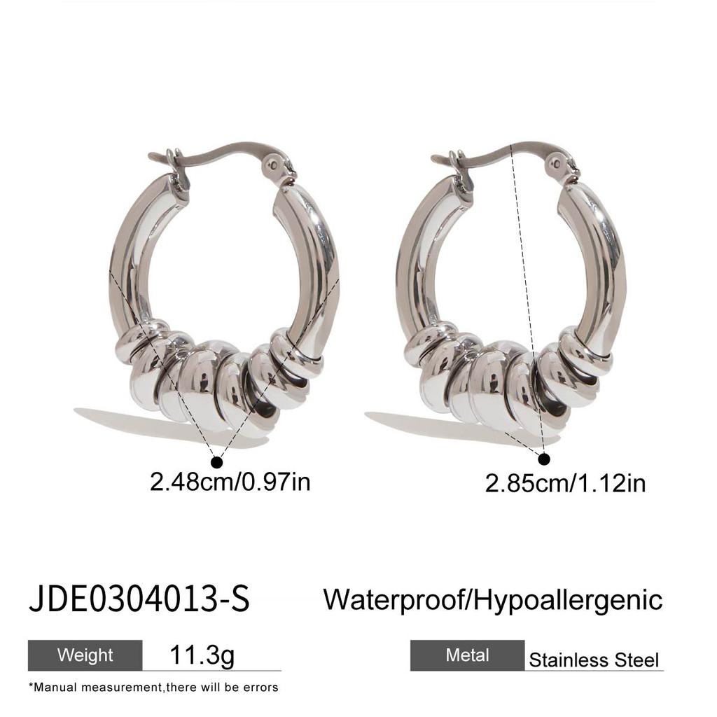 Two Tone Titanium Steel Earrings For Women Hypoallergenic Luxury Fade Resistant Finish Jewelry Gift