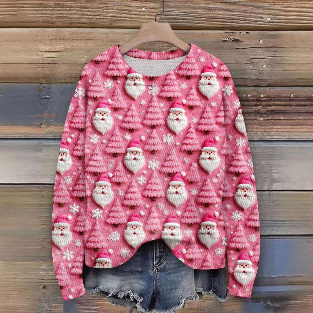 Women'S Christmas Sweater Cute Fun Christmas Sweater Fall And Winter Long Sleeve Knitted Sweater