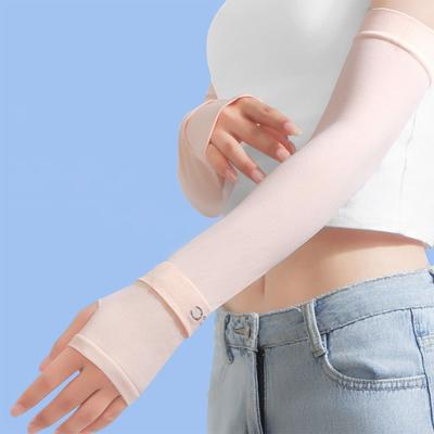 Breathable Ice Silk Sunscreen Sleeves UV Protection Thin Sun Protective Sleeve Cooling Arm Cover Outdoor Sports