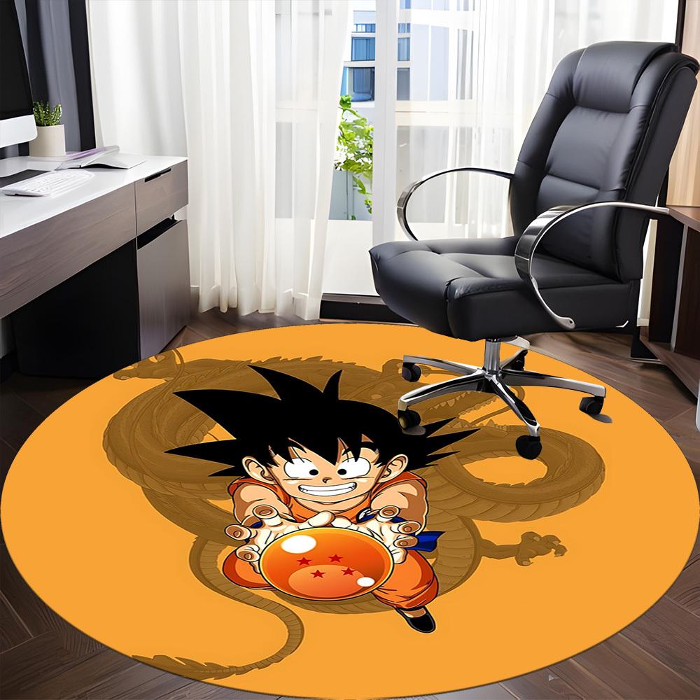 1pc Dragon Ball Z Goku Office Round Area Rug, Under Office Chairs Bedroom Living Room Home Decor, Room Decoa1016176