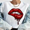 New Fashion Women T Shirt Leopard Lip Print T-Shirt T-Shirt Short Sleeve Tops Female Ladies Summer Tee Shirts Streetwear
