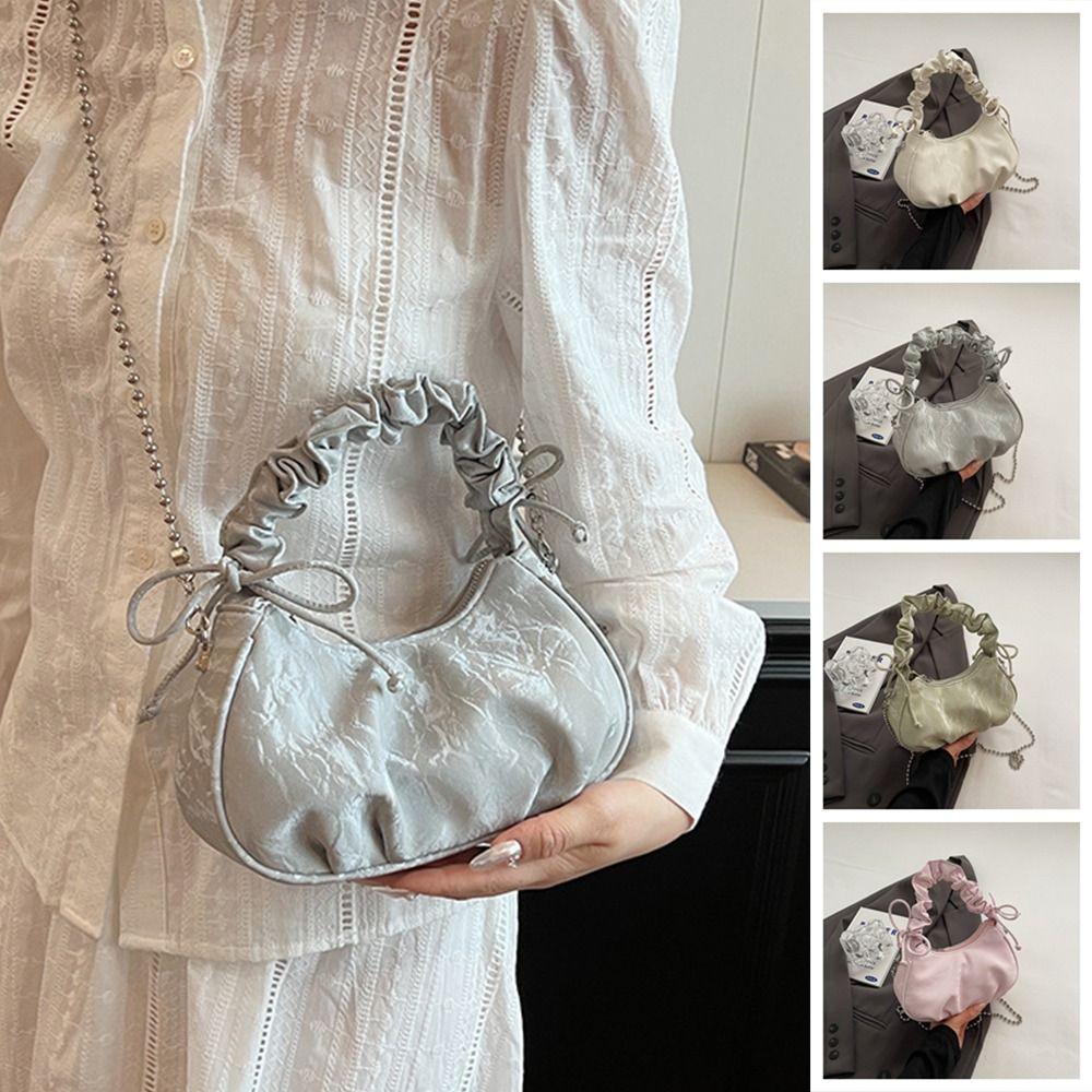New Design Y2k Shoulder Bag Korean Style Crossbody Handbags Casual Pleated Underarm Bags  Girls