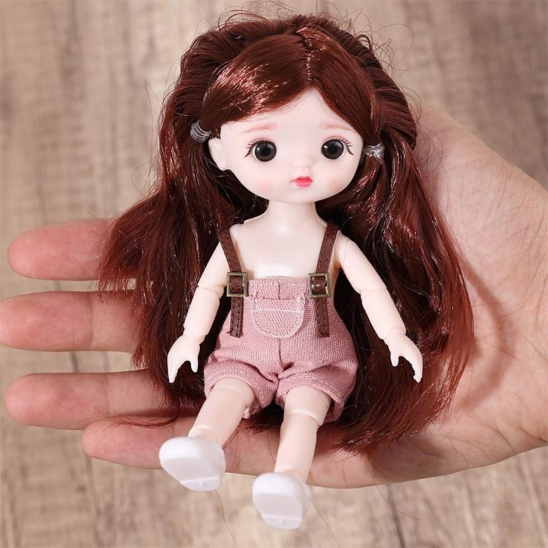 Trendy Doll Overalls With Detachable Straps Soft Cotton Outfit Easy Dress Up Toy Accessory