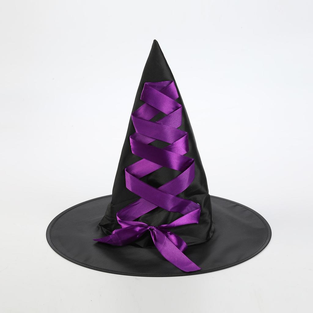 Halloween Black Witch Hat Oxford Fabric Witch Hat Party Gala Festive Pointed Witch Hat
