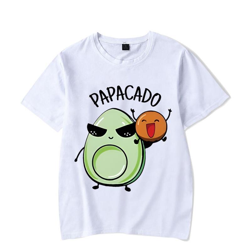 Kawaii Papacado Mamacado Print Couple Matching Cartoon Tshirt Summer Women Men Funny Graphic Tshirts Lovers Streetwear Tops Tees