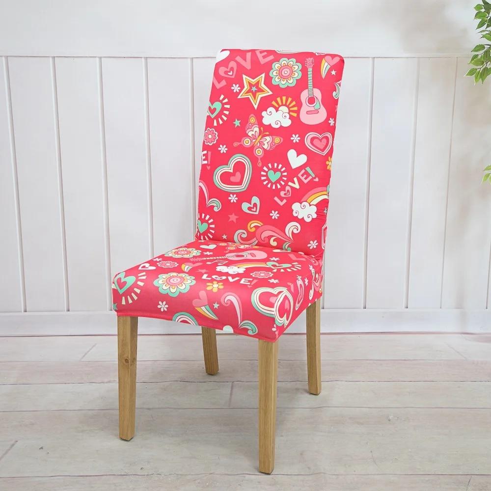 

Чехол на стул для столовой, чехол на стул с цветочным узором, эластичный офисный стул, домашний декор, фиолетовые чехлы для гостиной 1pcs