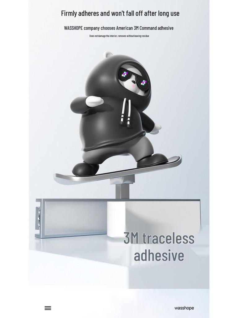 Bear Skateboard Car Ornament: Dashboard Center Console Cartoon for New Cars