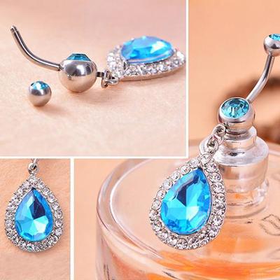 Crystal Rhinestone Pendant Belly Button Body Piercing Navel Ring Jewelry Charms AVE