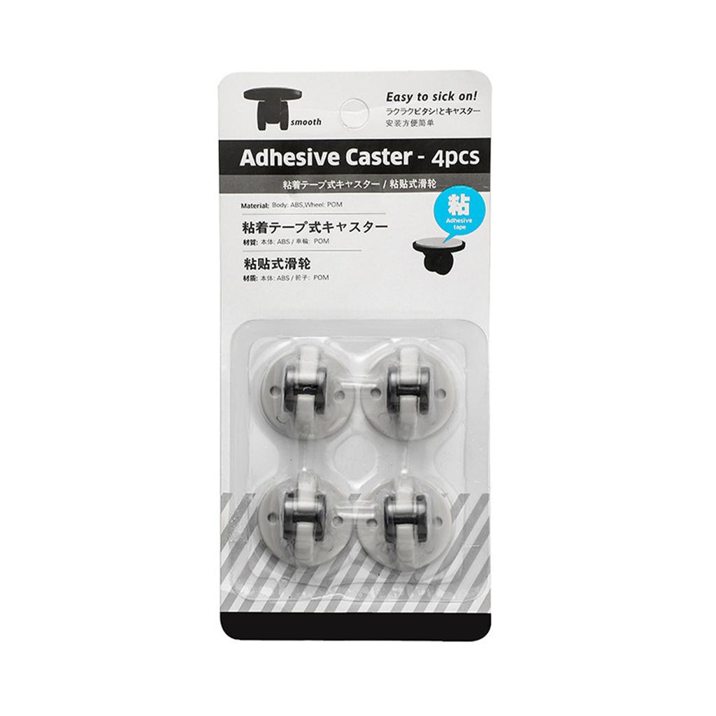 Mini Adhesive Wheels Self Adhesive Wheels Small 4Pcs Mini Fixed Wheels Small Wheels For Storage Boxes Adhesive Rolling Feet For