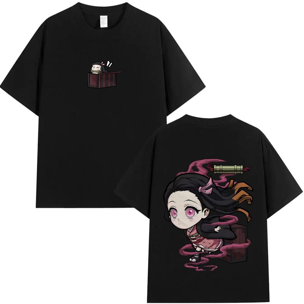 Anime Demon Slayer T-shirt Kawaii Cute Kamado Nezuko Graphic T Shirts Men Women Cartoon Tee Shirt Men's Oversized T-shirts