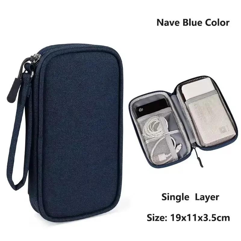 Data Cable Storage Bag Waterproof Portable Carry Case Layers Storage Bag Travel Organizer Bag for Cable Cord USB Charger