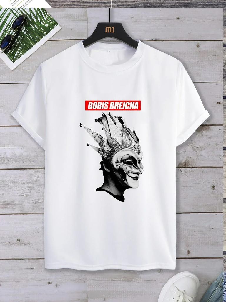 Harajuku Hip-hop Boris Brejcha Dj Mask Cool Short Men Women Tee Shirt Male Summer Fashion Hipster  Y2K  Hot Product