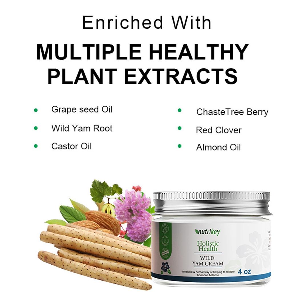 Wild Yam CreamOrganic For Hormone Balance, Women'S Organic Wild Yam Root Creamfor All Skin Types
