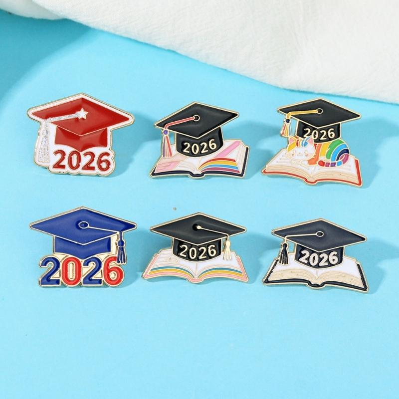Elegant Book And Cap Design Alloy Brooch Corsage Pin For 2026 Graduates Commemorating Special Parties
