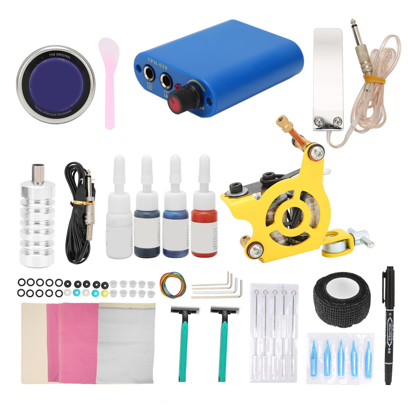 

Комплект тату-машины с катушкой, блок питания, ножная педаль, набор инструментов для татуировки для начинающих, для практики кожи EU Plug