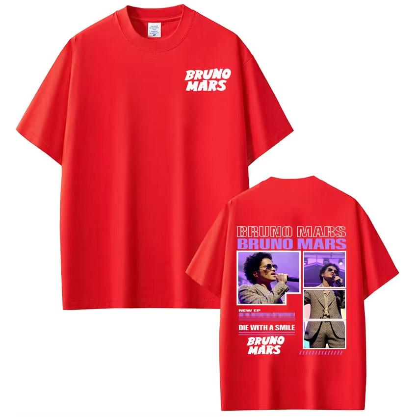 Singer Bruno Mars Album Tour 2026 Graphics Tees Men Women Fashion Clothing Tshirt Summer Pure Cotton Aesthetic Trendy T Shirts