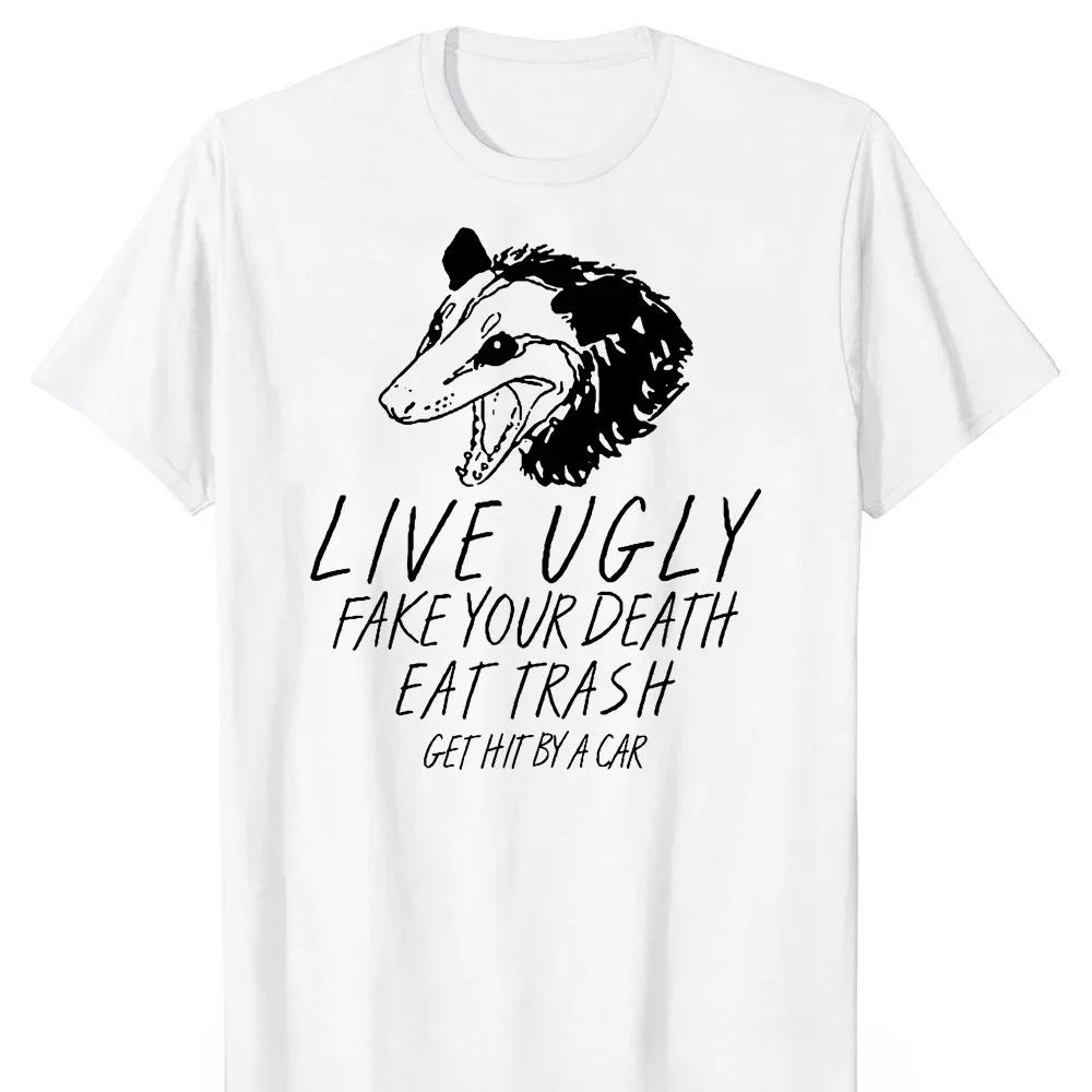 Opossum Printed T Shirt Streetwear Funny Tshirt Unisex Top Harajuku Hip Hop Tee for Male Clothing Lovely Opossum Cute Tshirt S