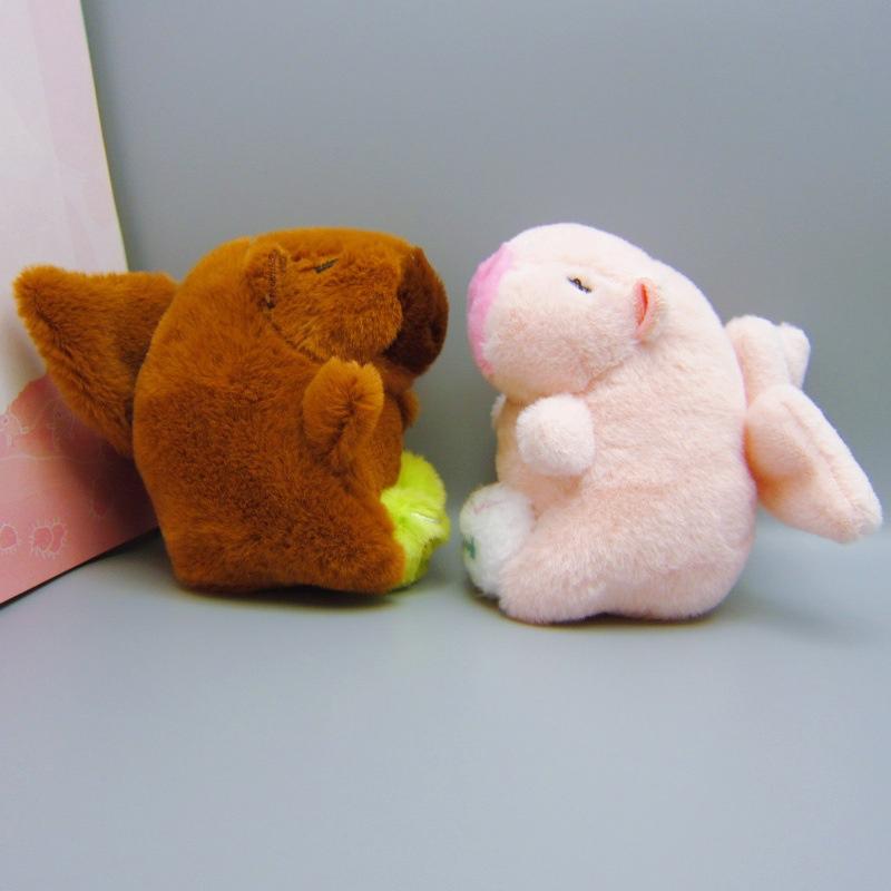 

Shaky Capybara с крыльями куклы Милая плюшевая кукла-брелок для ключей розовый