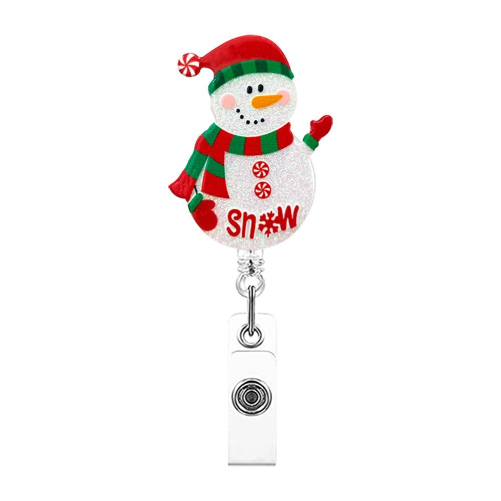 Snowman Elk Christmas Badge Reel Santa Claus ID Card Holder  Doctor Student
