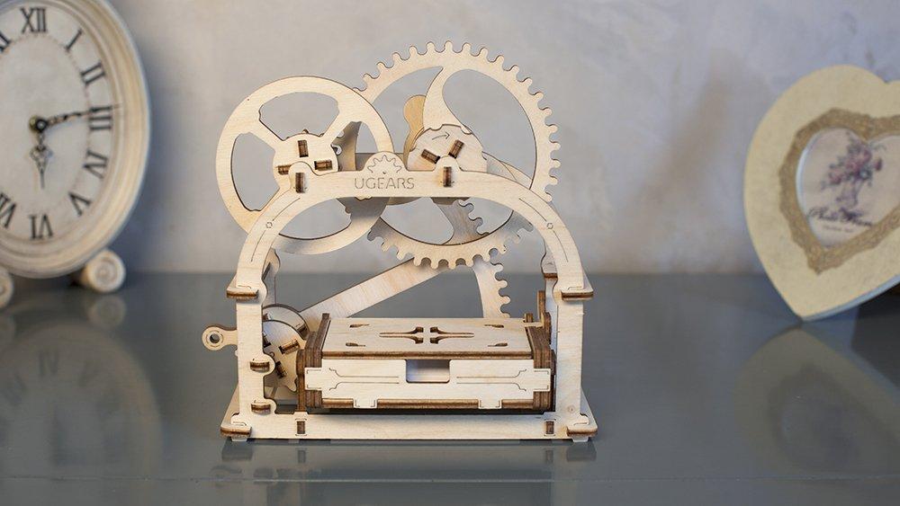 Ugears Mekanisk Boks 70001 Trehåndverk Uten Lim eller Verktøy for Voksne Puslespill og Modeller, Kreves,