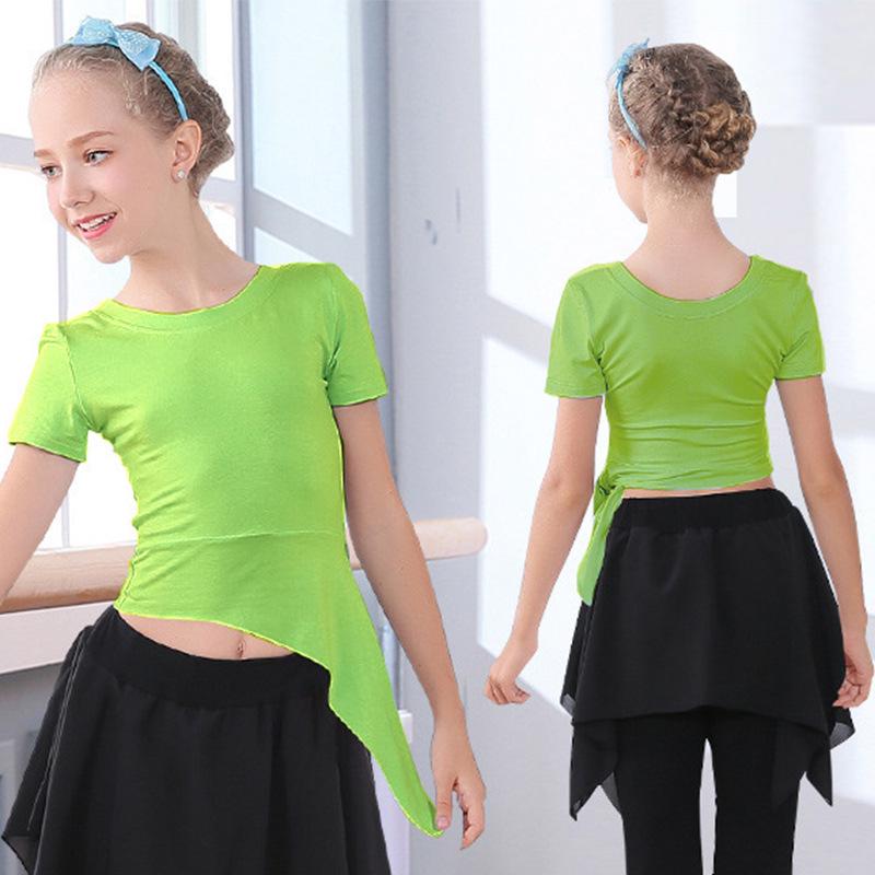 Children's Cotton Dance Tops - Spring & Autumn: Long/Short Sleeve Latin, Summer Chinese, Yoga Wear for Girls