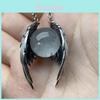 Ghost Wings Faux Crystal Vintage Necklace With Cartoon Pendant For Fashion Ol Women Men