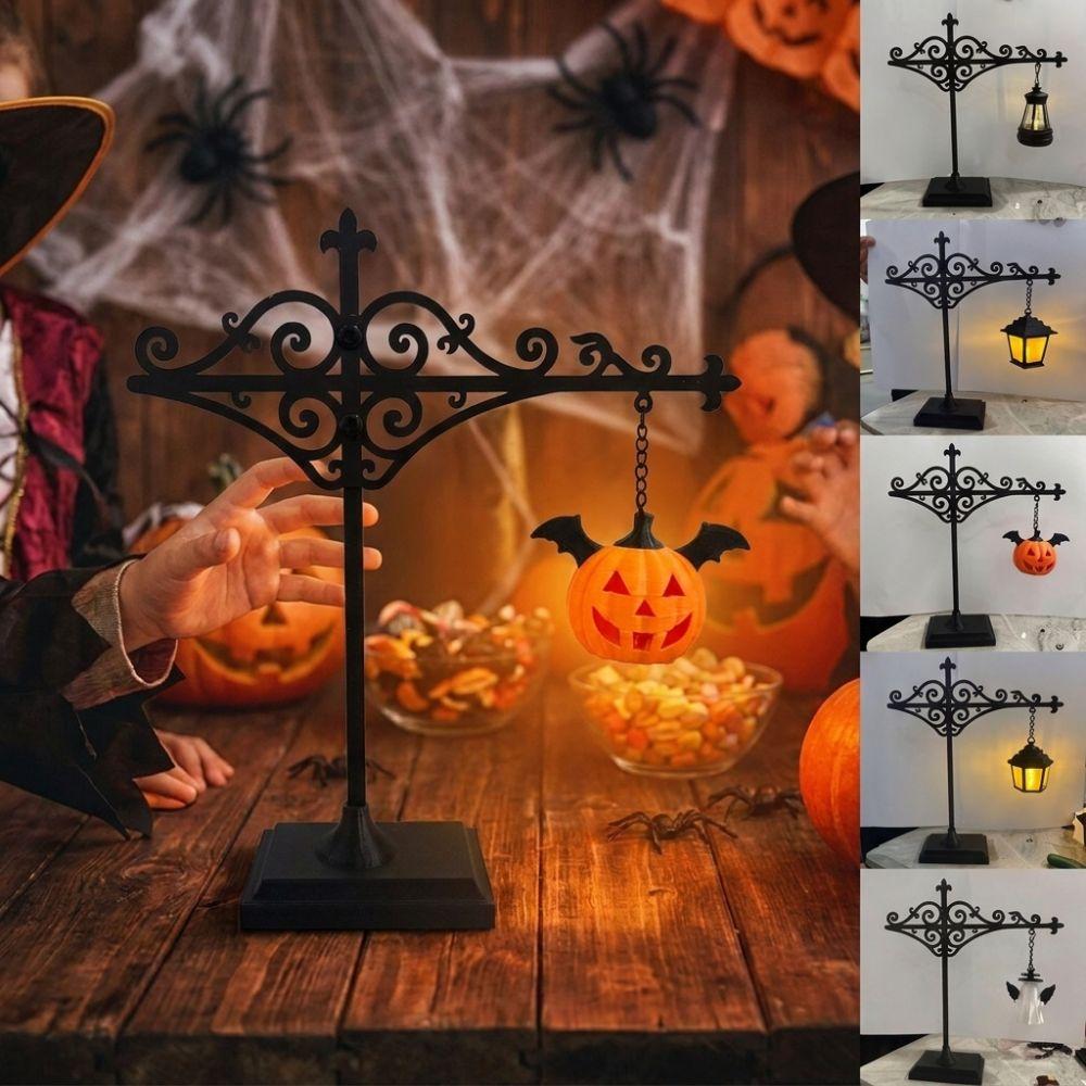 Ghost Pumpkin Bookshelf Lantern Light Warm LED Reading Nook Lamp Nightlight  Bookcase Display