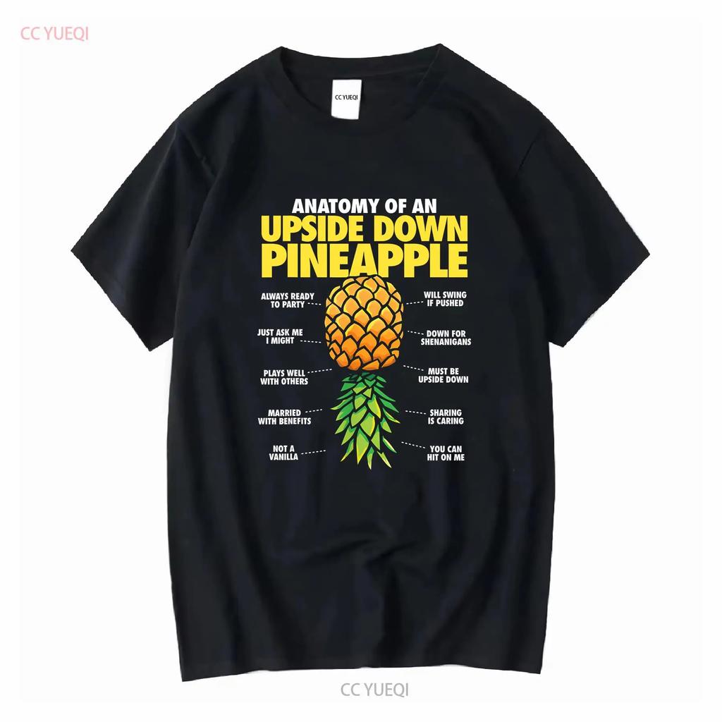NEW LIMITED Funny Anatomy Of An Upside Down Pineapple Swinger Lifestyle T Shirt Vintage Washed Breathable Designer Clothes