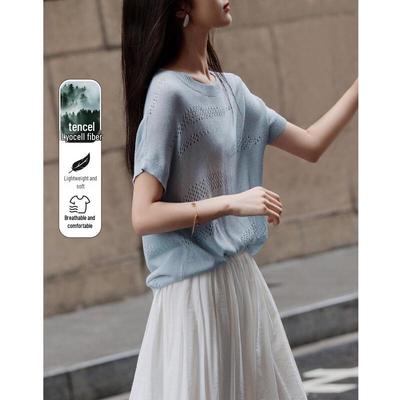 Demana Women's Linen Lyocell Blend Knit Top