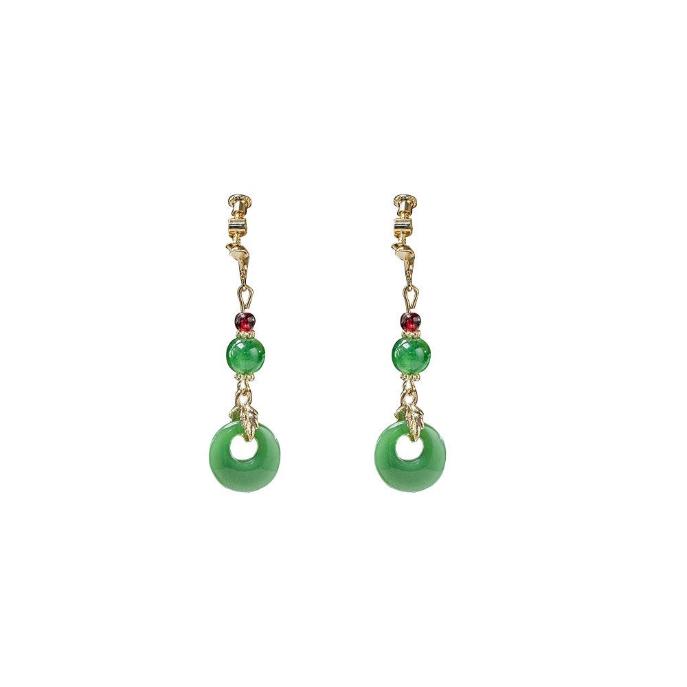 Retro Chinese Beaded Tassel Pearl Earrings for Women - Ethnic Hanfu Water Drop Ear Clips (No Piercing Required)
