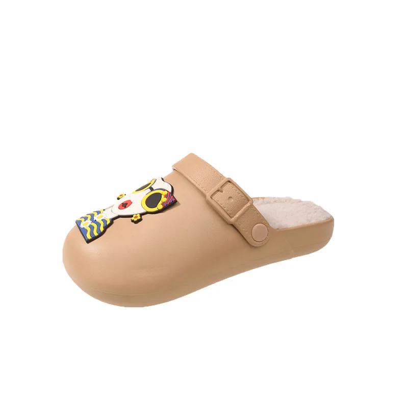 

Тапочки Baotou, женские, плюшевые, верхняя одежда 2024 года, осень-зима, новые, плоские, мягкие, симпатичные, водонепроницаемые, нескользящие, тапочки для хлеба 42-43 хаки