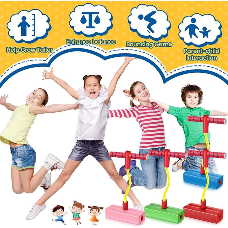 Kid's Long Height Balance Toy Foam Bouncing Strength Training Toy Frog Jumping Sports Kid Indoor Outdoor Sport Fitness Equipment