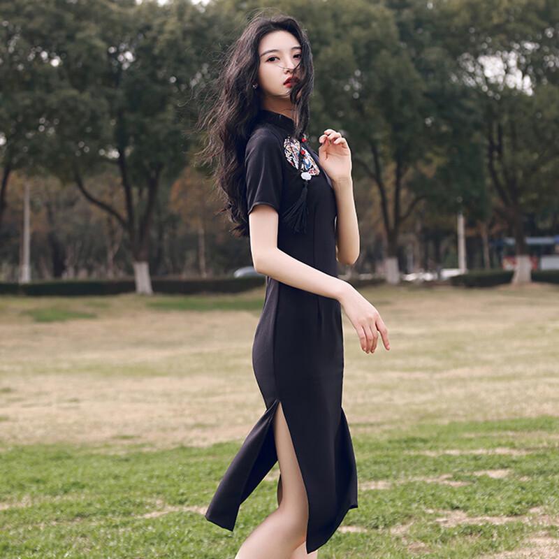 JK&JS Modern Chinese Style A-Line Qipao Dress
