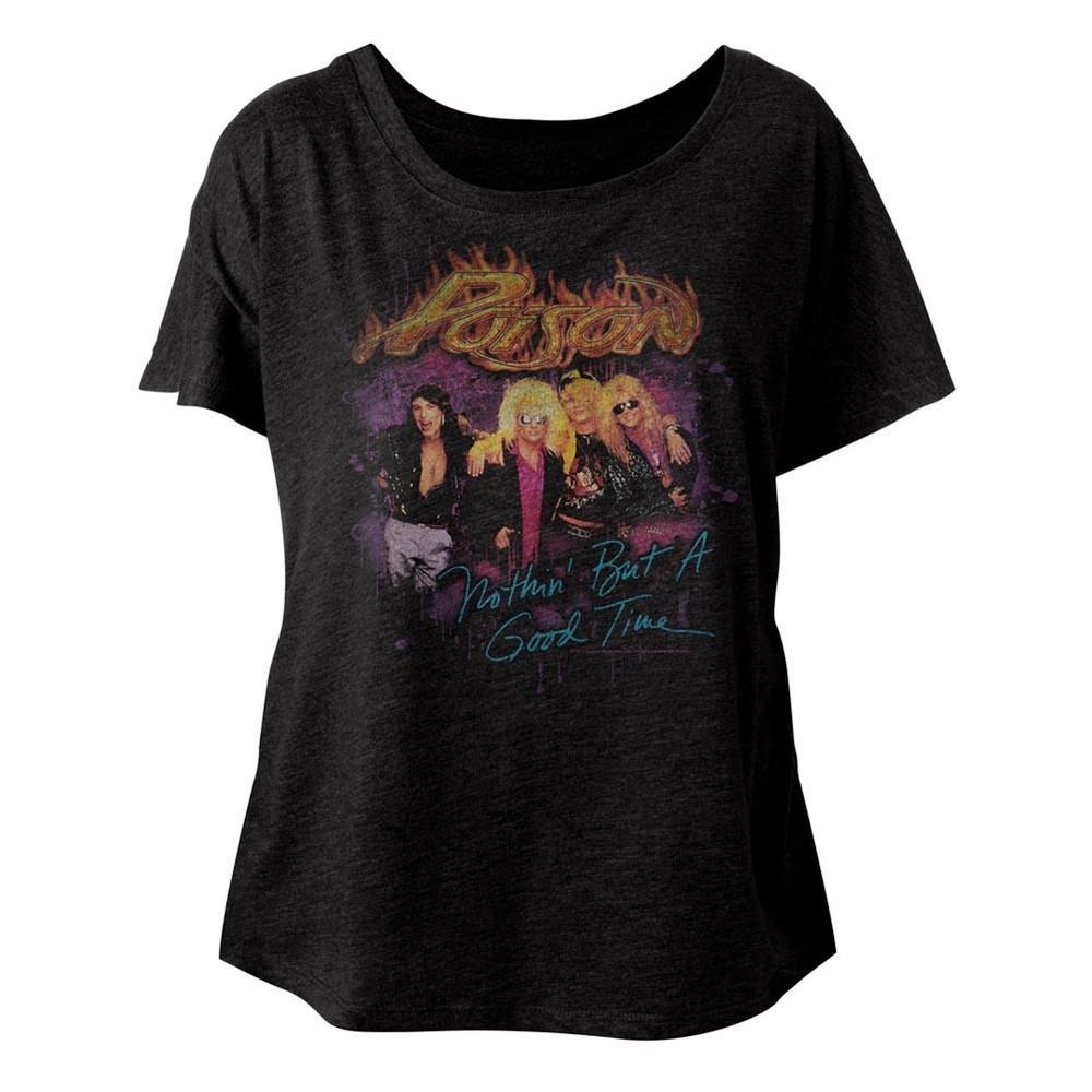 Poison Nuthin But A Good Time Women s Dolman T Shirt Rock Music Unisex T-Shirt L