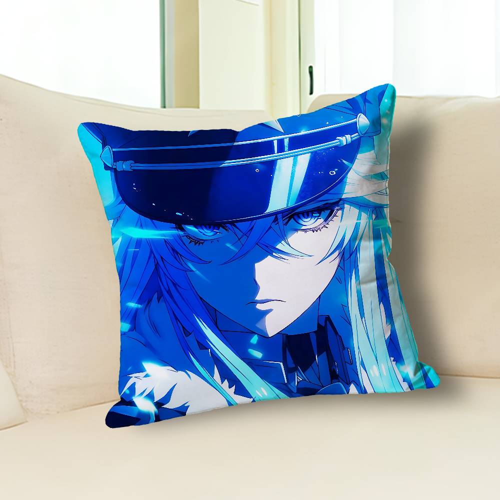 Cool E-Esdeath Kill Anime Berühmtheit Merchandise All-Match Bedruckter Kissenbezug Sofa Auto Büro Zimmer Dekoration Schutz