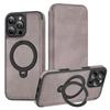 KEYSION PU Leather Flip Wallet Case for iPhone 11 12 13 14 Pro Max 14 Plus Cards Slots Magnetic 360 Ring Stand Phone Back Cover