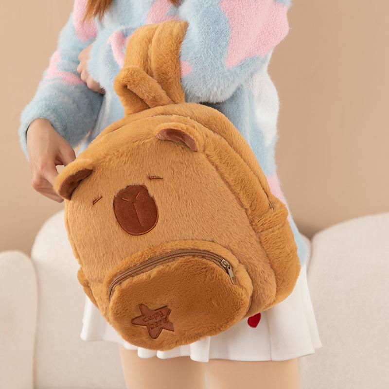 New Backpack Kapibara Plush Doll Cute Children's Bag Creative Capybara Doll Backpack Gift