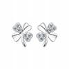 925 Silver Chain Earrings Bracelet Four Leaf Clover Crystal