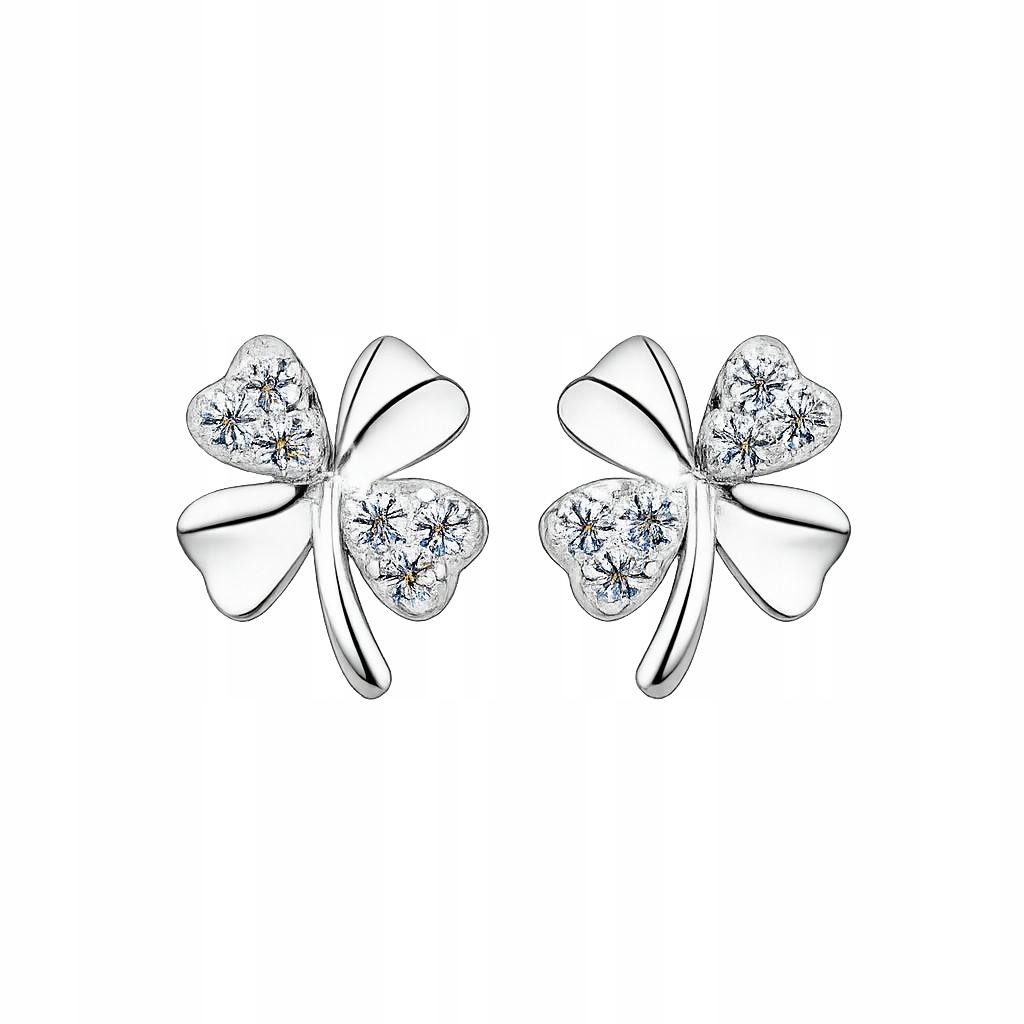 925 Silver Chain Earrings Bracelet Four Leaf Clover Crystal