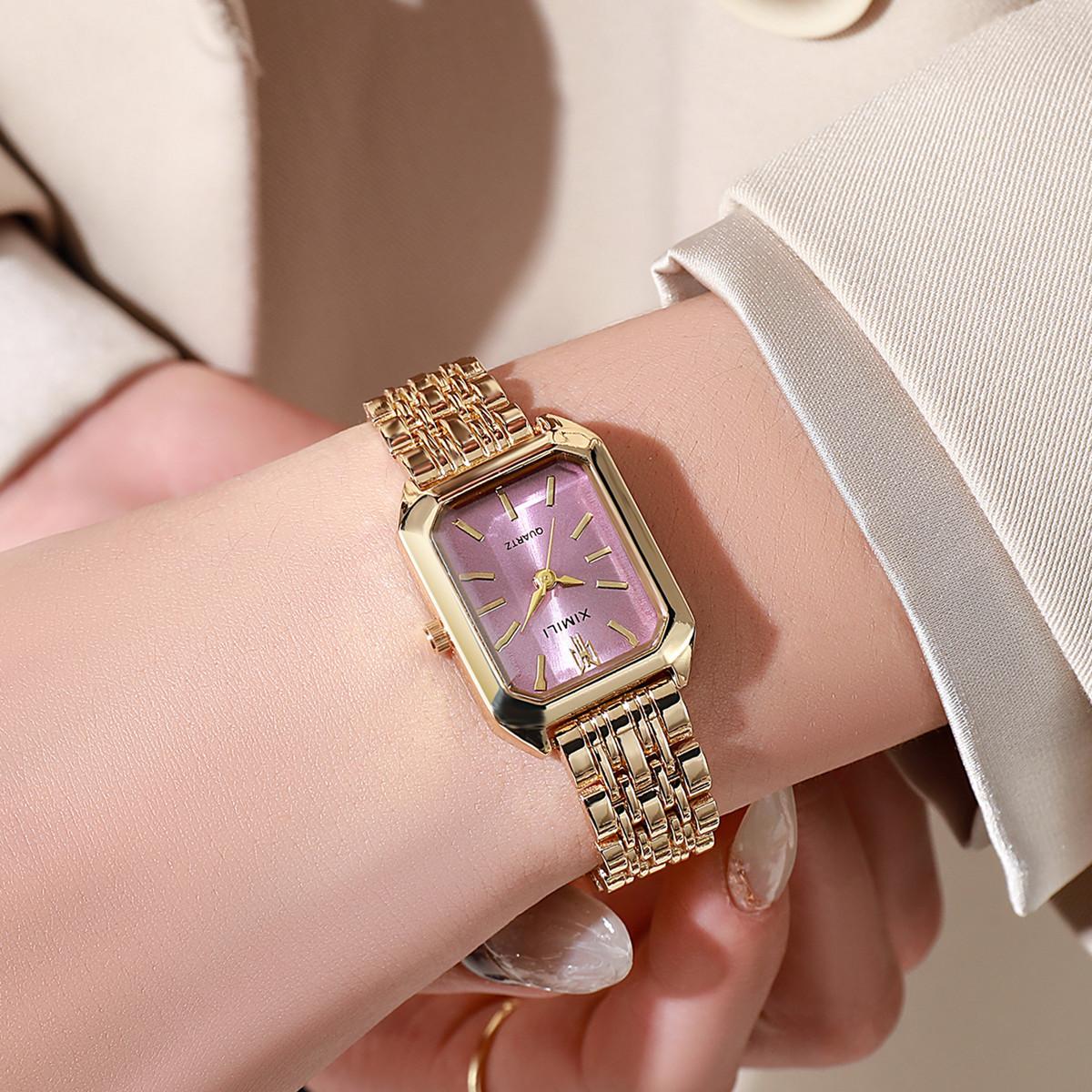 Luxury Hight Quality Quartz Watch Fashion Charming Rhinestones Stainless Steel Band Women s Wristwatches розовый