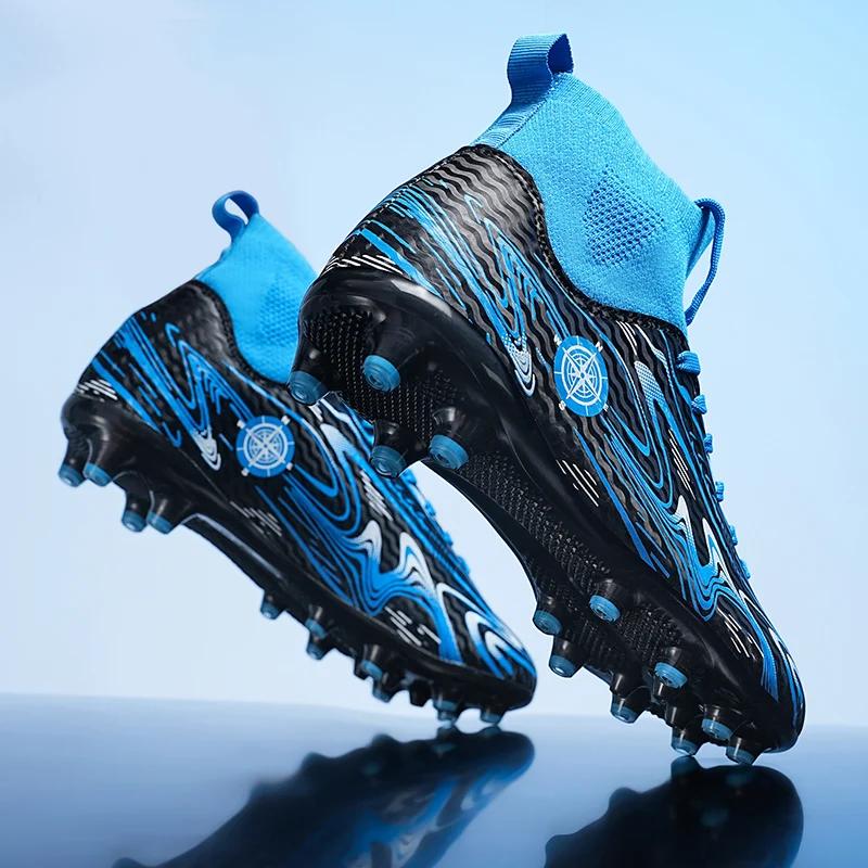 Men Soccer Cleats Outdoor Society Indoor Grass Training Non Slip TF/AG Football Field Boots Comfortable Football Shoes for Kids